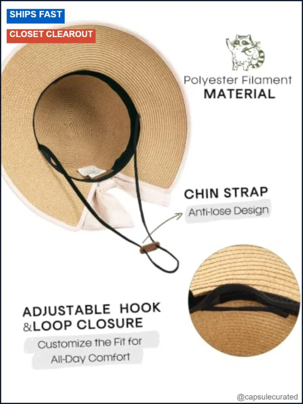 Women's Wide Brim Sun Hat with Ponytail Hole, Foldable Travel Beach Hat